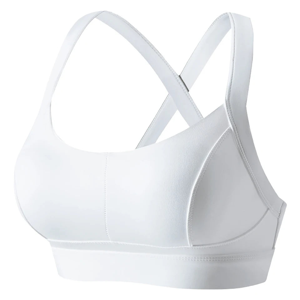 High Impact Criss Cross Sports Bra - Padded Yoga Crop Top