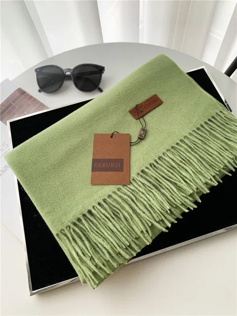 Solid Color Cashmere-Feel Winter Scarf - Soft Shawl Wrap Gift