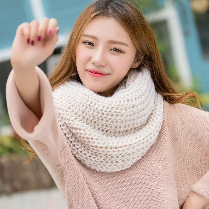 Knitted Necklace Scarf - Warm Cashmere-Feel Winter Accessory