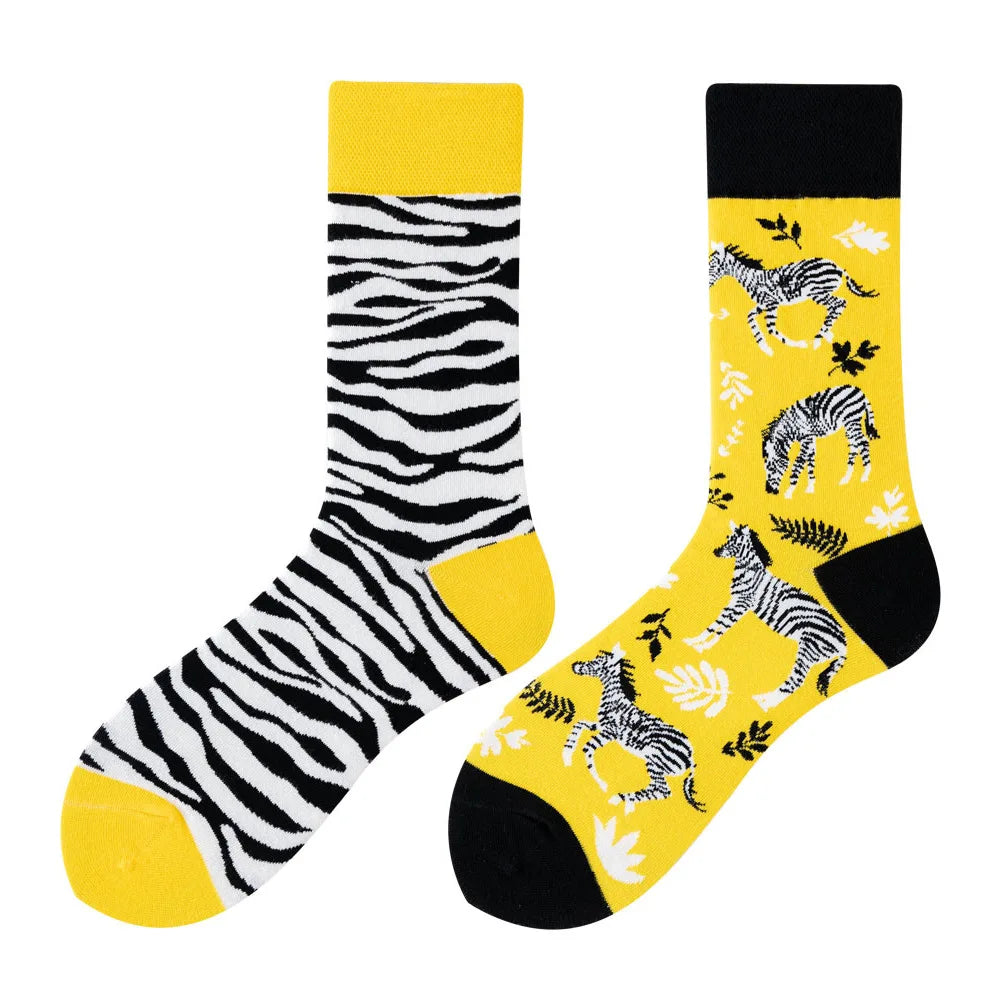 Flower Fruit Candy Cotton Socks - Colorful Unisex Mid Tube Pair