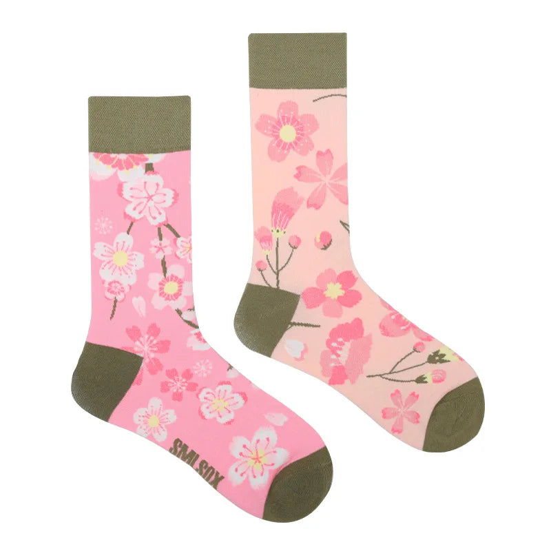 Flower Fruit Candy Cotton Socks - Colorful Unisex Mid Tube Pair