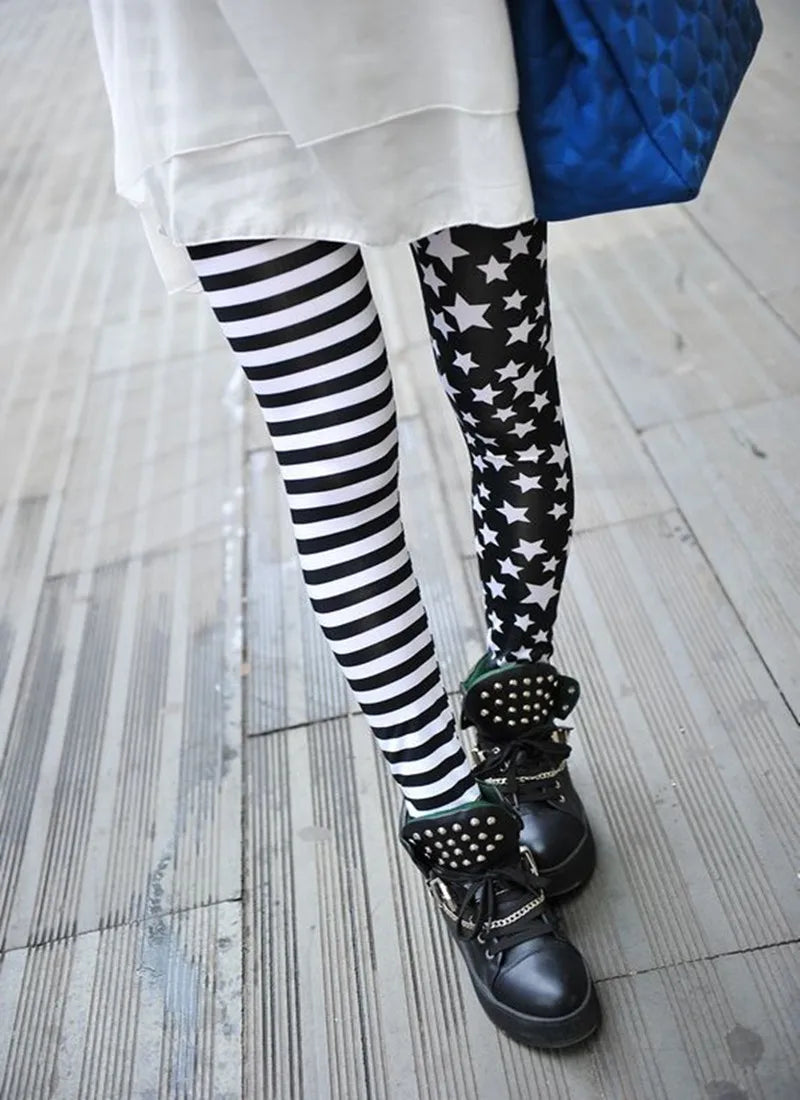 Colorful Zebra Leggings - Casual Stretch Party Tights