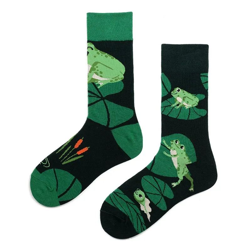 Flower Fruit Candy Cotton Socks - Colorful Unisex Mid Tube Pair