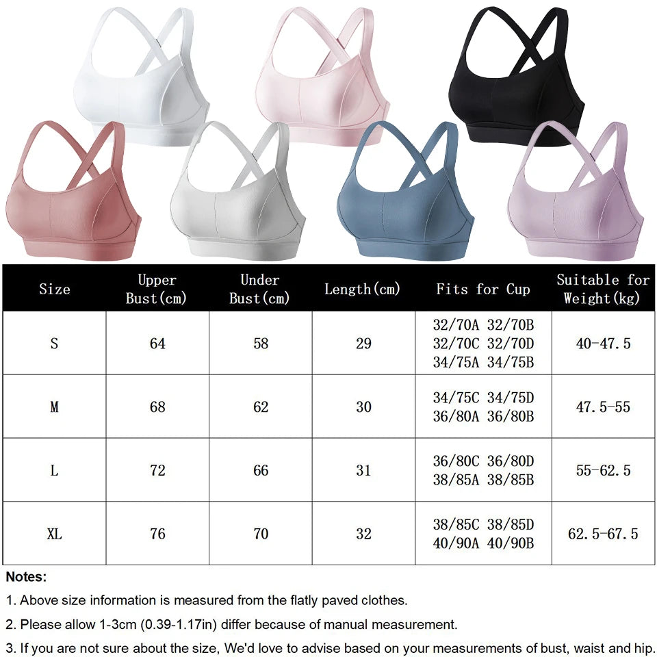 High Impact Criss Cross Sports Bra - Padded Yoga Crop Top