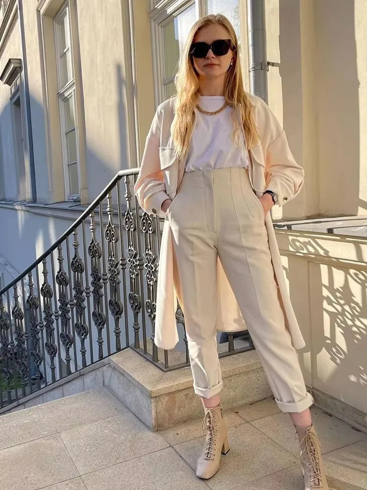 High Waist Pencil Pants - Chic Office Casual Trousers