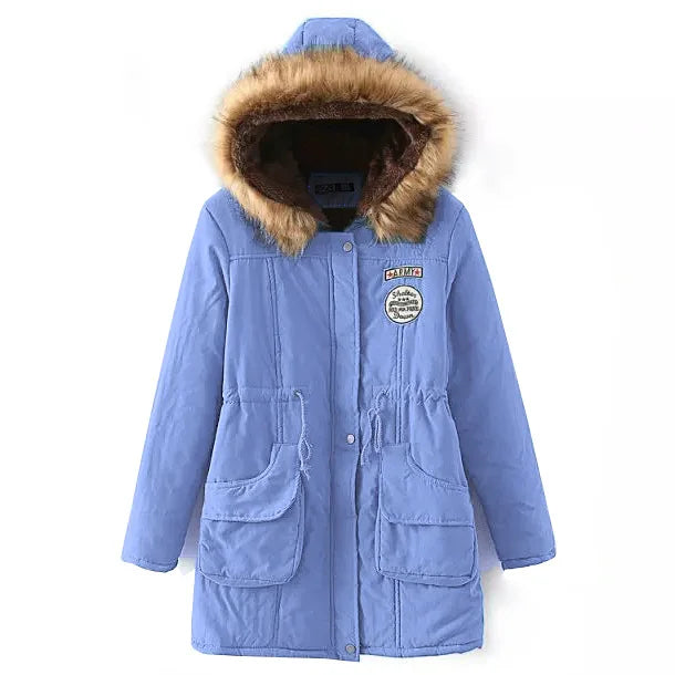 Hooded Thick Cotton Parka - Warm Winter Long Sleeve Jacket