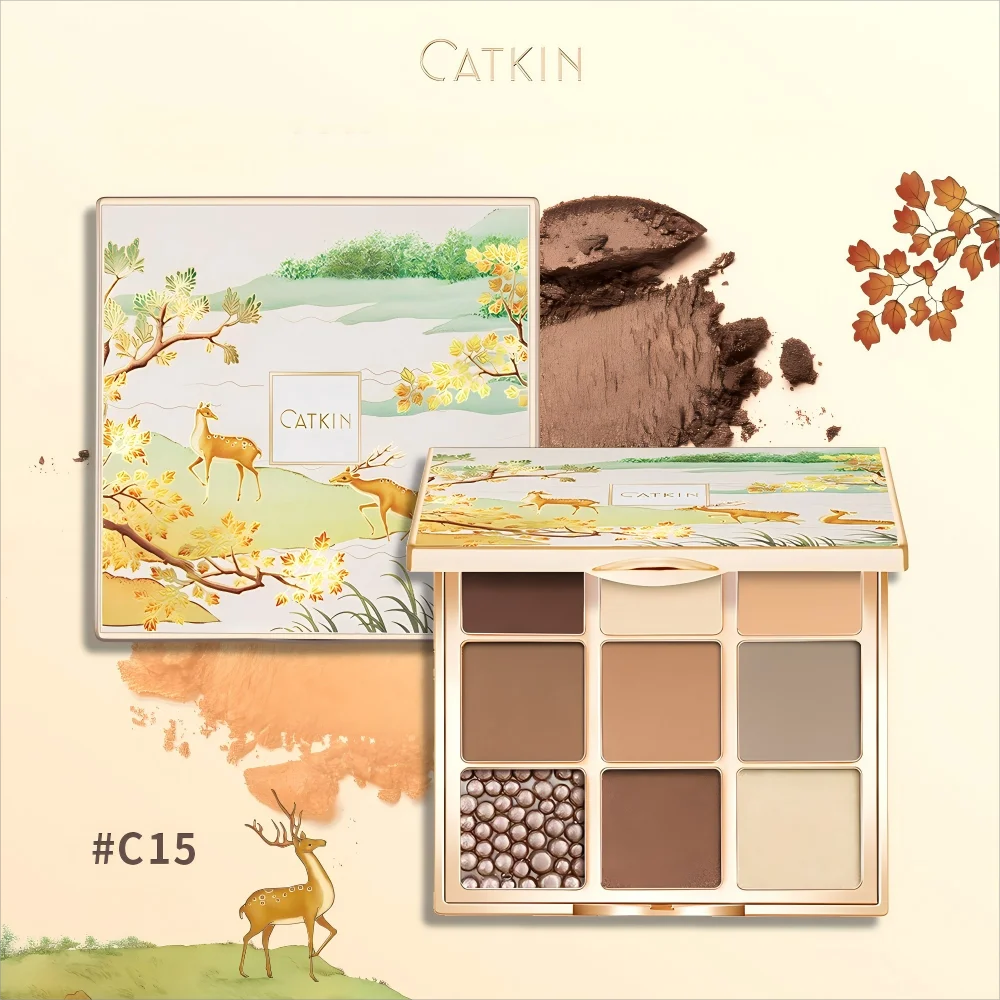 CATKIN 9 Color Eyeshadow Palette - Matte Glitter Natural Shades