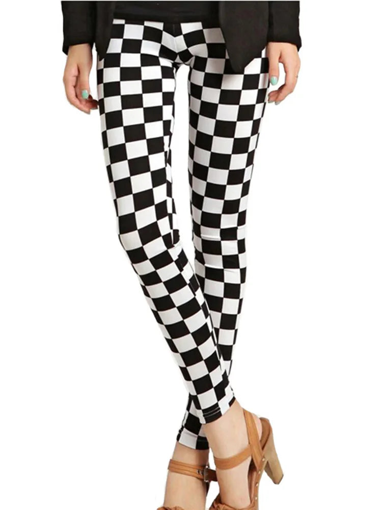 Graffiti Floral Print Leggings - Stretch Ankle-Length Everyday Tights